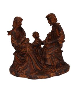 Imagem Religiosa Sagrada Familia Sentada - 20cm