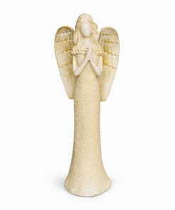 Estatua de Anjo Trabalhado Orando de Resina